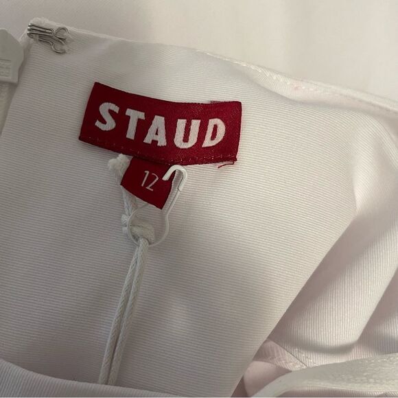 STAUD Mini Joli Dress White Mini Size 12 NWT - Picture 9 of 9